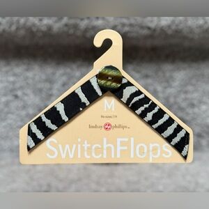 NEW‎ Lindsay Phillips SwitchFlops Laura Zebra Interchangeable Sandal Straps M